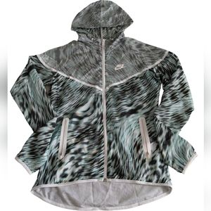 Nike Small Windbreaker Animal Print Full Zip Hooded Jacket